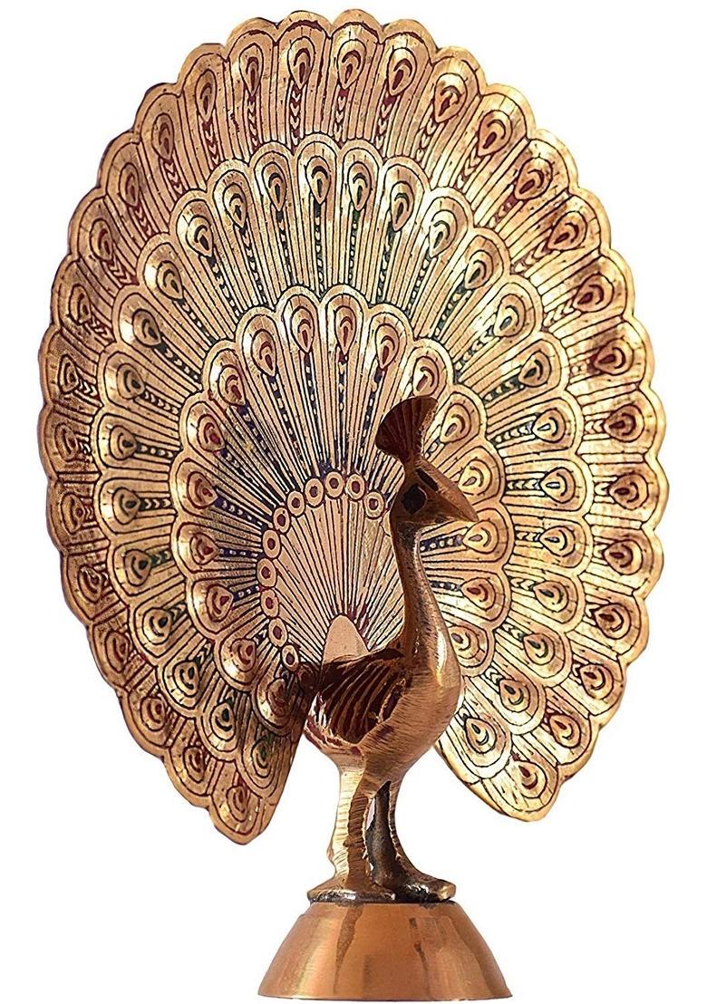 Brass Dancing Peacock