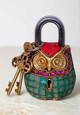 Owl Shape Brass Lock