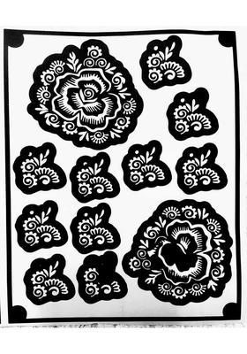 Henna Tattoo Stencil Women Girls Hand Finger Paint Temporary Tattoo (Floral)