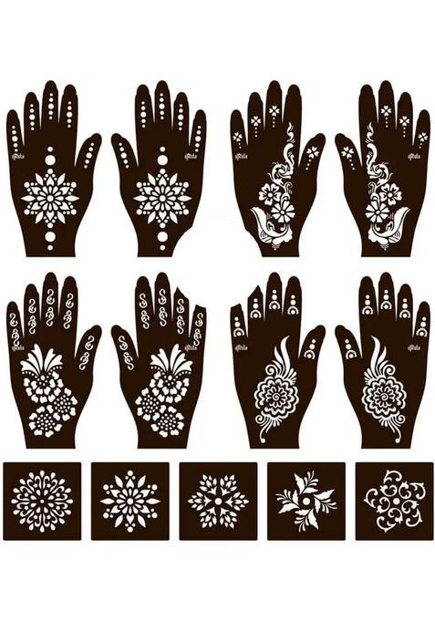 Henna Tattoo Stencil Women Girls Hand Finger Paint Temporary