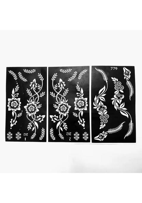 Henna Tattoo Stencil Women,Girls & Kids Hand Finger Paint Temporary Tattoo