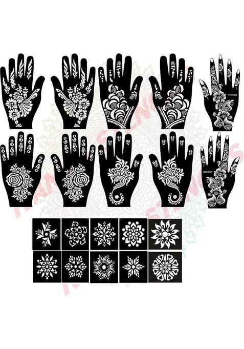 Henna Tattoo Stencil Women Girls Hand Finger Paint Temporary Tattoo