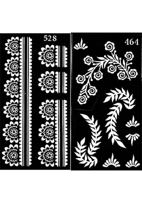 Henna Tattoo Stencil (Set Of 2) Women Girls Body Paint Temporary Tattoo