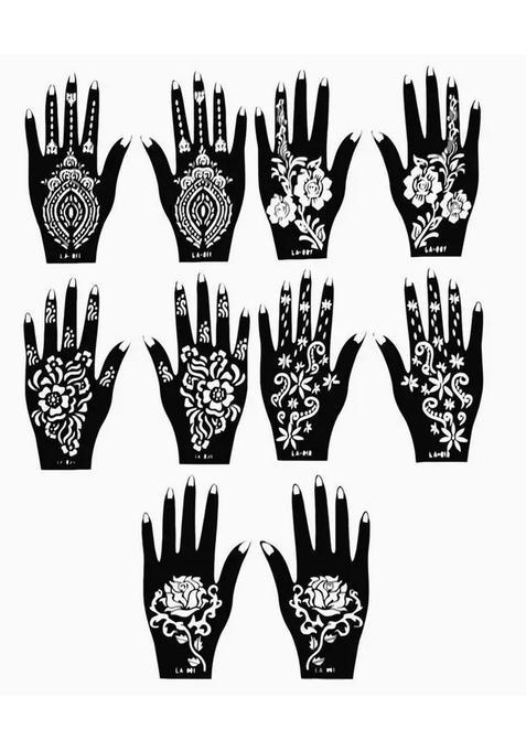 Henna Tattoo Stencil Women Girls Hand Finger Paint Temporary