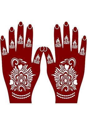 Henna Tattoo Stencil (Set Of 2) Women Girls Hand Finger Paint Temporary Tattoo