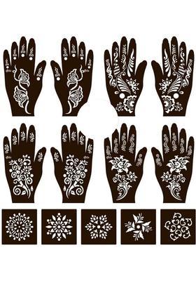 Henna Tattoo Stencil Women Girls Hand Finger Paint Temporary
