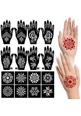 Henna Tattoo Stencil Women Girls Hand Finger Paint Temporary