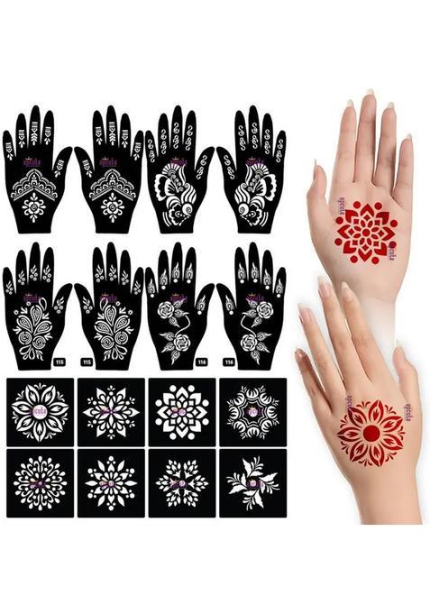 Henna Tattoo Stencil Women Girls Hand Finger Paint Temporary