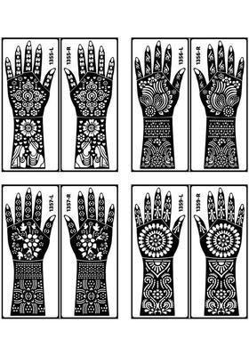 Henna Tattoo Stencil Women Girls Hand Finger Paint Temporary Tattoo