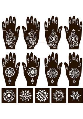 Henna Tattoo Stencil Women Girls Hand Finger Paint Temporary