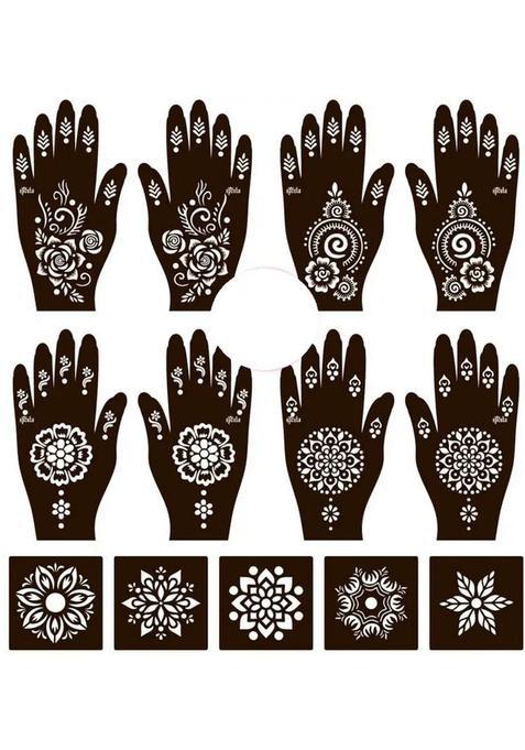Henna Tattoo Stencil Women Girls Hand Finger Paint Temporary