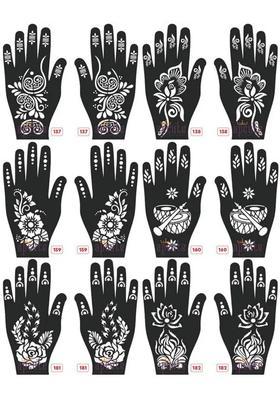 Henna Tattoo Stencil Women Girls Hand Finger Paint Temporary
