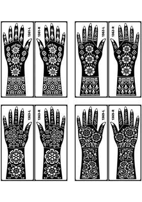 Henna Tattoo Stencil Women Girls Hand Finger Paint Temporary