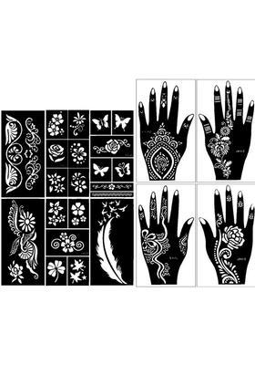 Henna Tattoo Stencil Women Girls Hand Finger Paint Temporary Tattoo