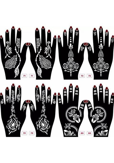 Set Of 8 Henna Tattoo Stencil Mehandi Stencils For Women, Girls & Kids