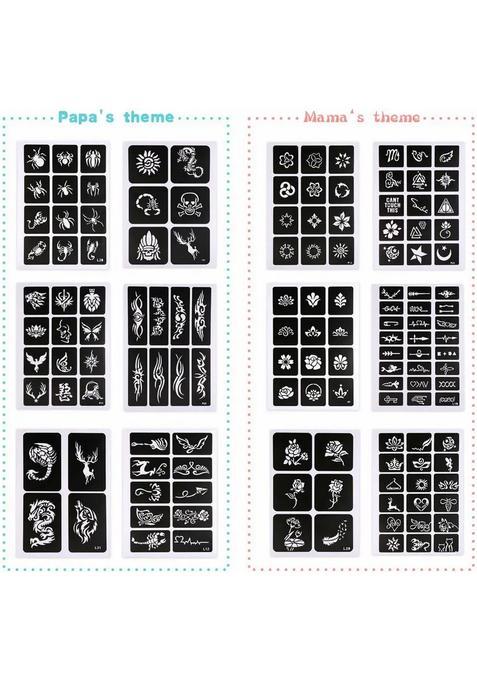 Heena Mehandi Tatto Stencil Set For Hand Body Fingure Face Heena Art Temporary Tatto For Kids, Girls & Women - Design-595
