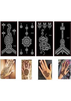 Heena Mehandi Tatto Stencil Set For Hand Body Fingure Face Heena Art Temporary Tatto For Kids, Girls & Women - Design-609
