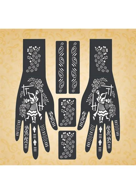 Full Hand Mehndi Sticker Design Full Hand Set Henna Tattoo Stencil For Women