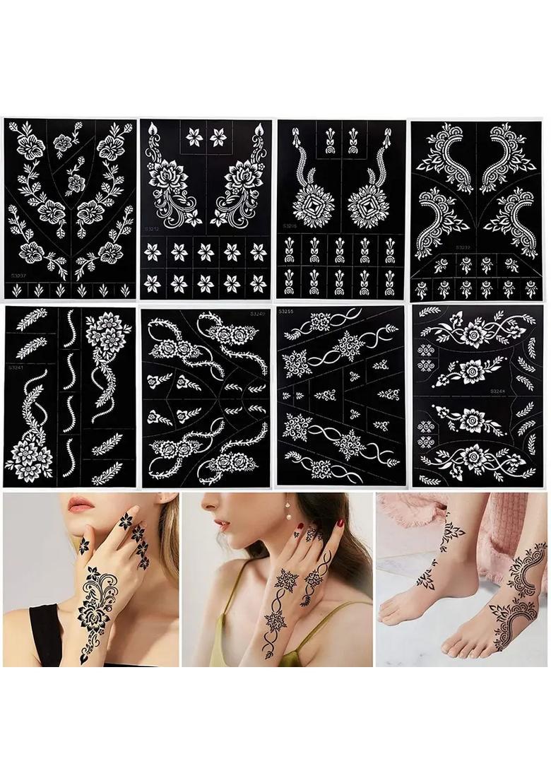 Heena Mehandi Tatto Stencil Set For Hand Body Fingure Face Heena Art Temporary Tatto For Kids, Girls & Women - Design-501 - Indya