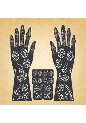 Full Hand Mehndi Sticker Design Full Hand Set Henna Tattoo Stencil For Women