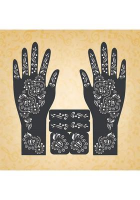 Full Hand Mehndi Sticker Design Full Hand Set Henna Tattoo Stencil For Women
