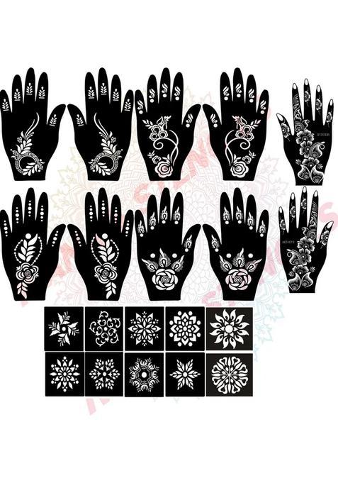 Pack Of 20 Heena Mehandi Tatto Stencils Set For Women, Girls, Teen & Kids