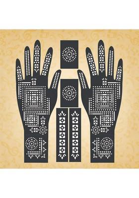 Full Hand Mehndi Sticker Design Full Hand Set Henna Tattoo Stencil For Women
