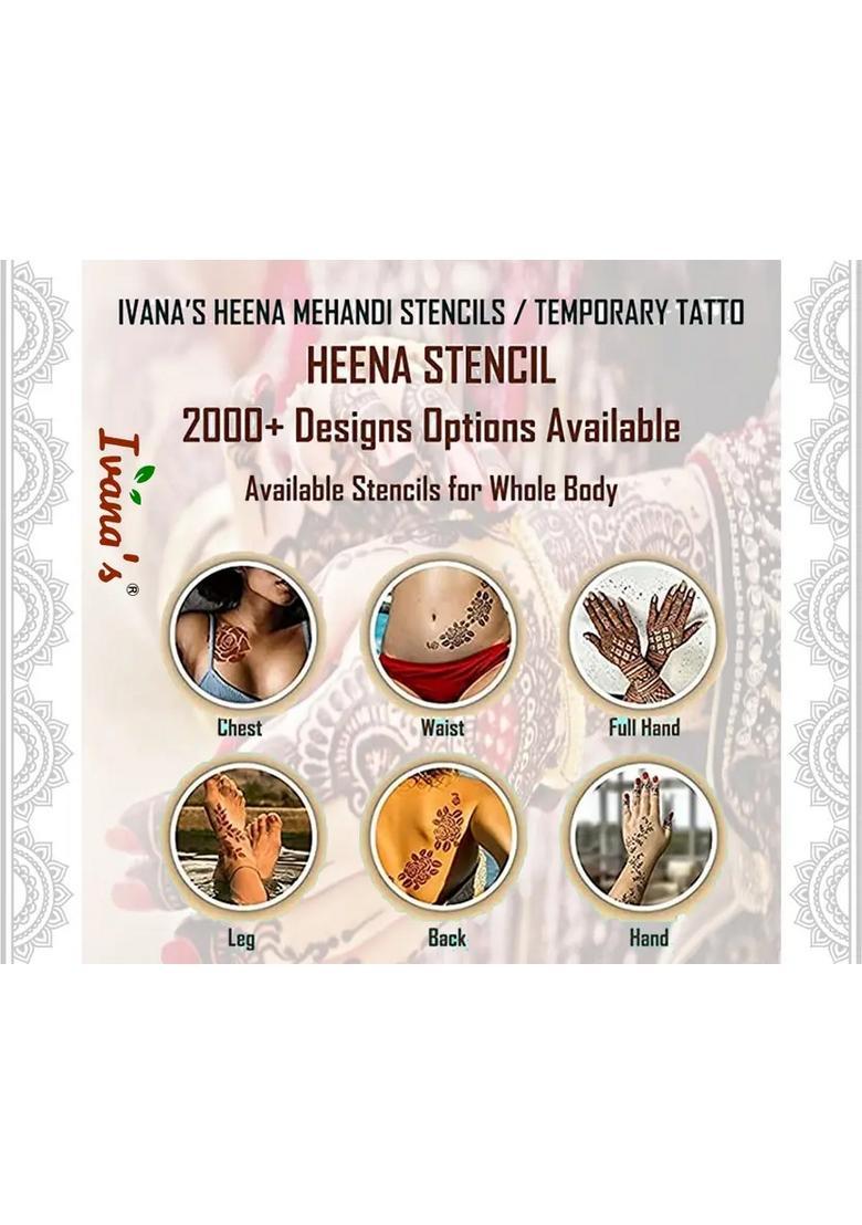 Full Hand Mehndi Sticker Design Full Hand Set Henna Tattoo Stencil For Women - Indya