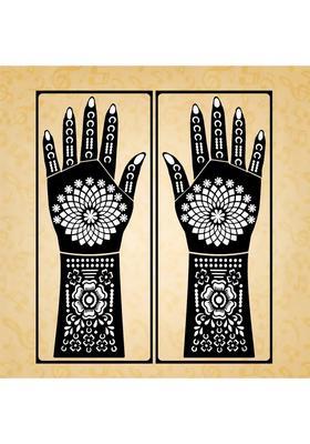 Full Hand Mehndi Sticker Design Full Hand Set Henna Tattoo Stencil For Women