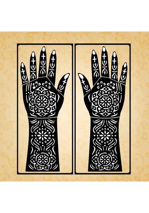 Full Hand Mehndi Sticker Design Full Hand Set Henna Tattoo Stencil For Women
