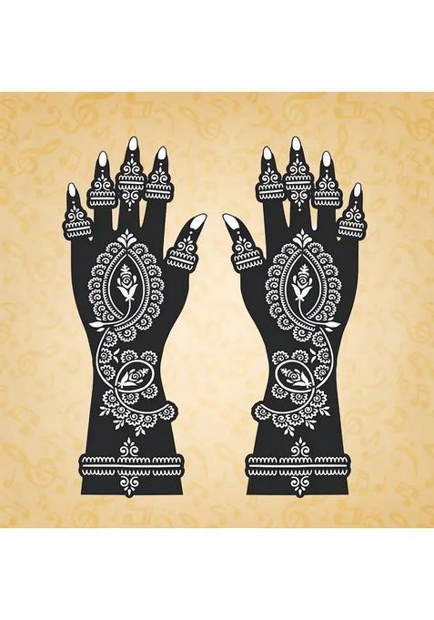 Full Hand Mehndi Sticker Design Full Hand Set Henna Tattoo Stencil For Women