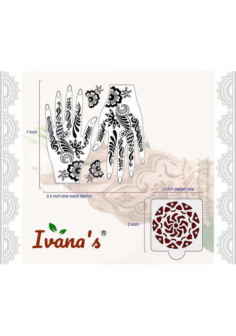 Pack Of 20 Heena Mehandi Tatto Stencils Set For Women, Girls, Teen & Kids - Indya