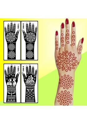 Beautiful Design Easy Apply Stencil Mehndi Sticker Combo Kit Perfect For Brides