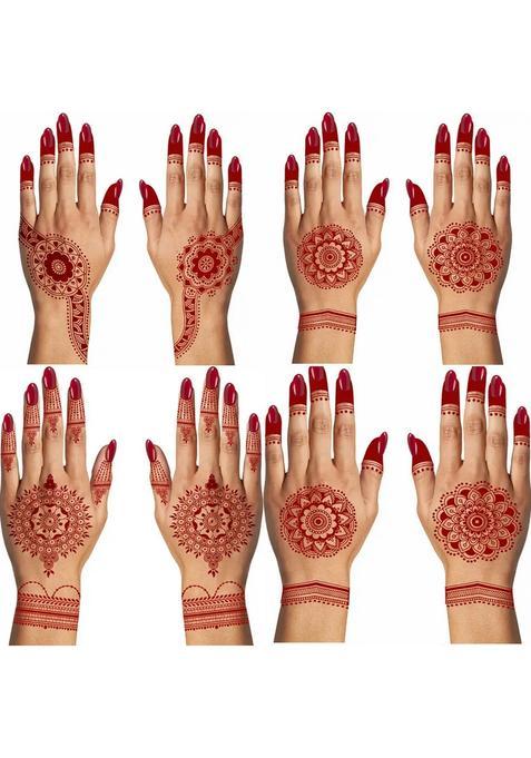 Maha Shivratri Henna Round Mehndi Design Temporary Tattoo Pack 4 Body Art