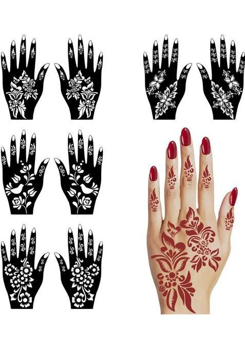 Simple Combo Mehndi Stencil Sticker For Hand And Finger