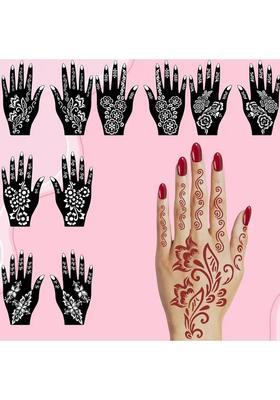 Multi-Pattern Mehndi Stencil Sticker Combo Set With Classic & Modern Henna Style