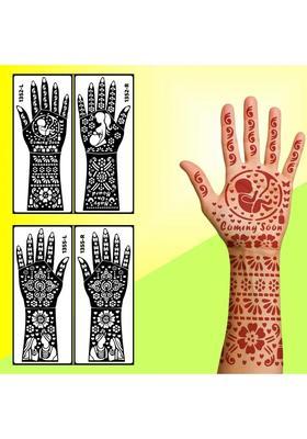Pregnancy Theme Mehndi Stencil Baby Shower Henna Tattoo Sticker For Hands