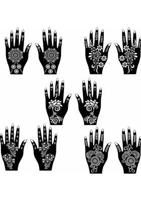 Henna Combo Mehndi Stencil Sticker Set For Smooth & Artistic Hand Designs