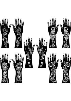 Combo Mehndi Stencil Sticker With Multiple Designs For Beautiful Hands