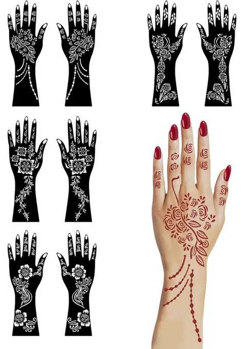 Complete Combo Mehndi Stencil Sticker For Girls And Women