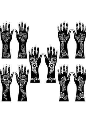 Quick-Apply Combo Mehndi Sticker Set For Hands, Palms, & Fingers