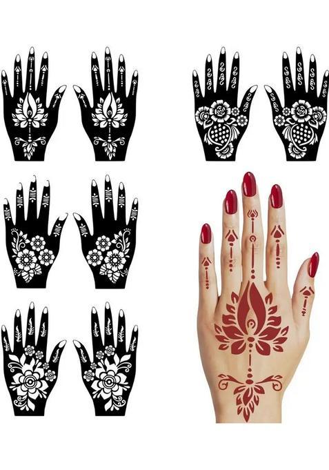 Pretty Combo Mehndi Stencil With Beautiful Flowers Henna For Girls And Women