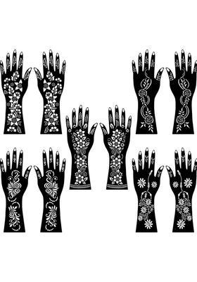 Full Hand Combo Mehndi Stencil Sticker For Palm Finger And Wrist