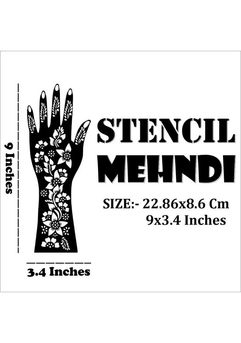 Full Hand Combo Mehndi Stencil Sticker For Palm Finger And Wrist - Indya