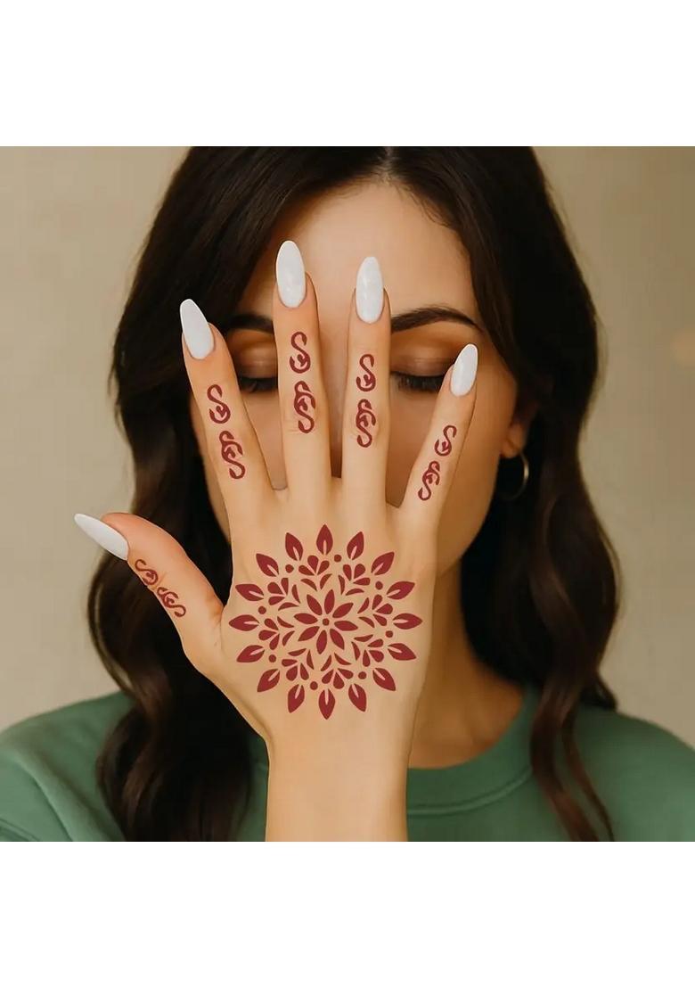 Henna Design Stencil Sticker Combo Set For Party, Wedding & Daily Fashion - Indya