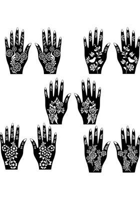 Classic Henna Design Combo Stencil Sticker For Beautiful & Simple Hand