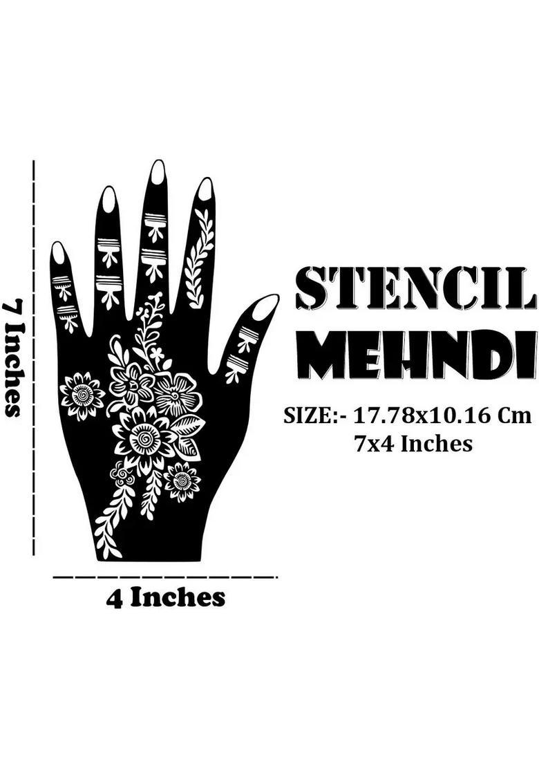 Festival Combo Mehndi Stencil Sticker For Hand And Finger With Beautiful Henna - Indya