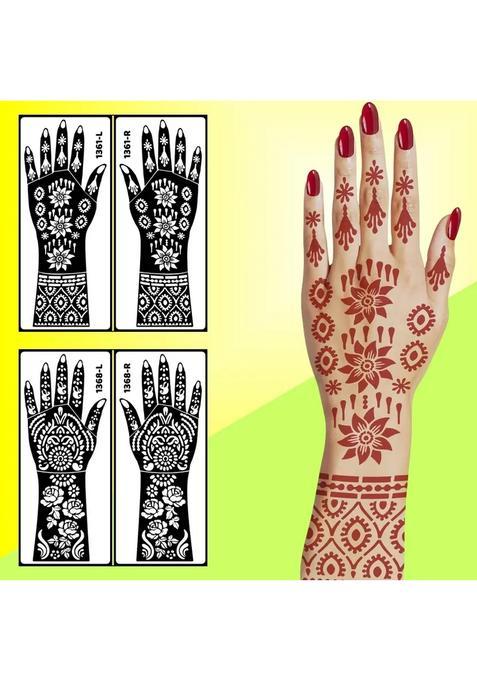 Traditional Design Mehndi Stencil Combo Kit For Festival-Ready Hand Designs