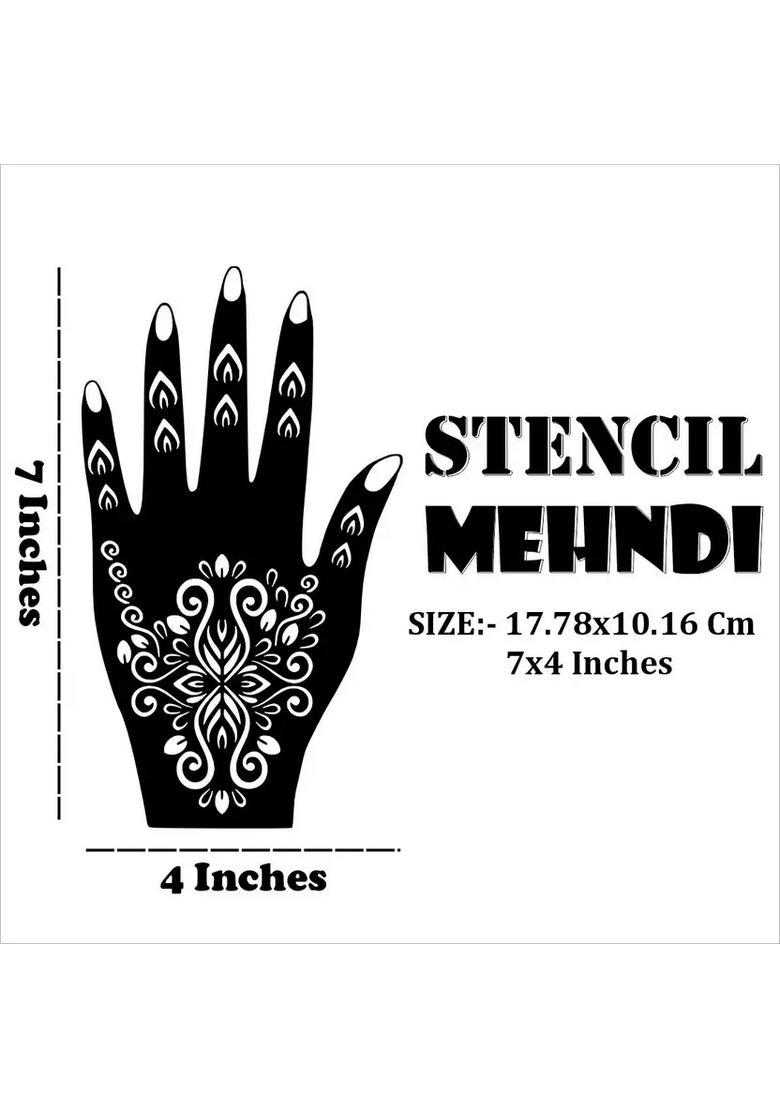 Mandala Mehndi Stencil Combo Sticker Design Set For Beautiful Hand - Indya