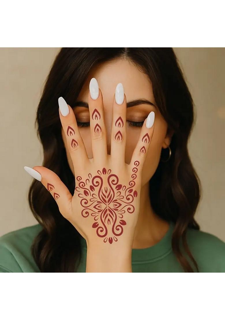 Mandala Mehndi Stencil Combo Sticker Design Set For Beautiful Hand - Indya